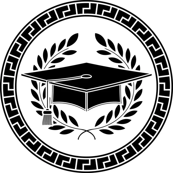 Square academic cap. stencil. second variant — Stock Vector