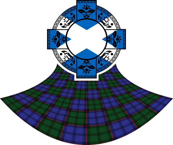 ケルトの指輪でスコットランドの旗 — ストックベクタ