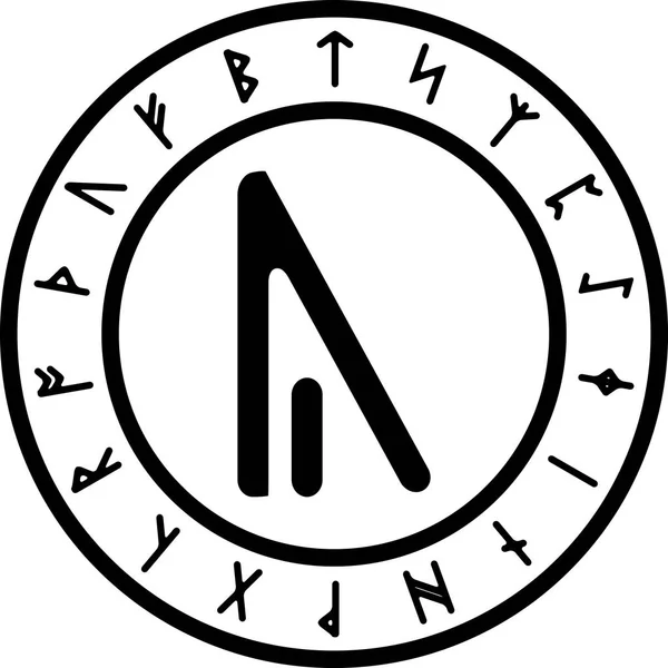 Versione Bianco Nero Rune Illustrazione Vettoriale — Vettoriale Stock