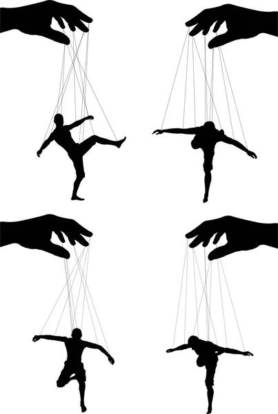 Quatre Marionnettes Sixième Variante Illustration Vectorielle — Image vectorielle