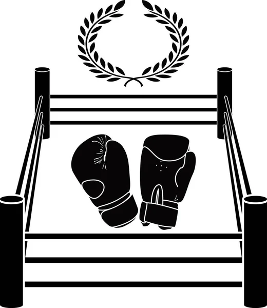 Stencil Boxer Ring Vector Illustration Design — Stock Vector