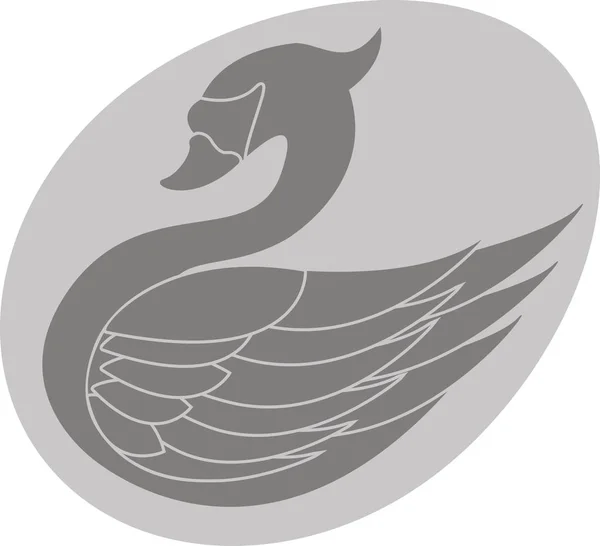 Лебедь Яйце Трафарет Лебедя Векторная Иллюстрация — стоковый вектор