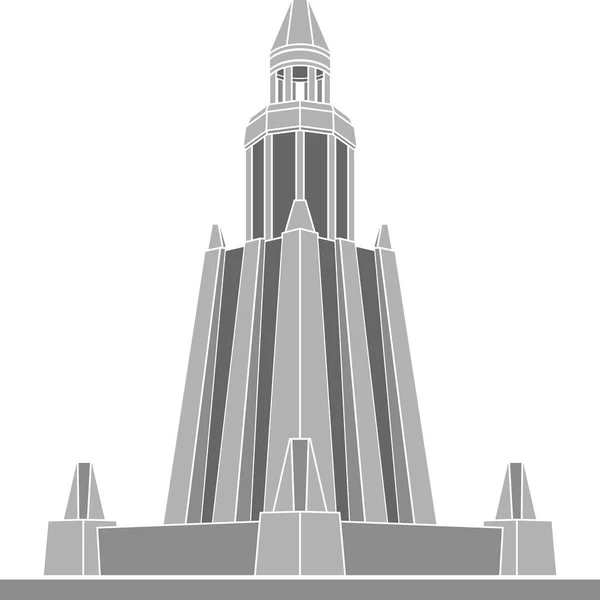 Stencil Met Vuurtoren Van Alexandrië Eerste Variant Vectorillustratie — Stockvector