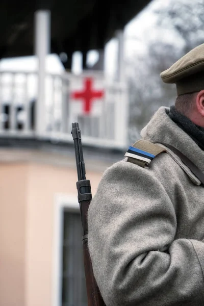 Estnischer Soldat Bürgerkrieg Jahr 1918 — Stockfoto