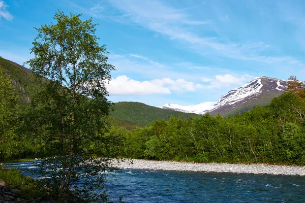 Rzeka Komunie Burzowej Norwegia — Zdjęcie stockowe