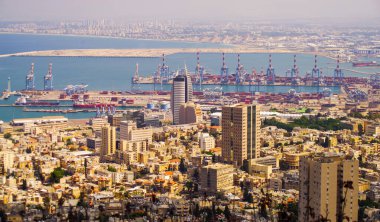 İsrail 'in Hayfa şehrinin Panoraması