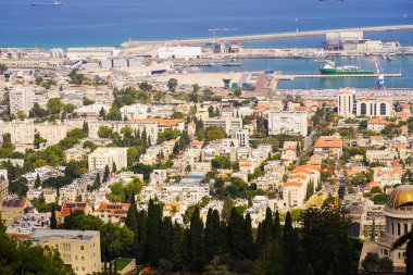 İsrail 'in Hayfa şehrinin Panoraması