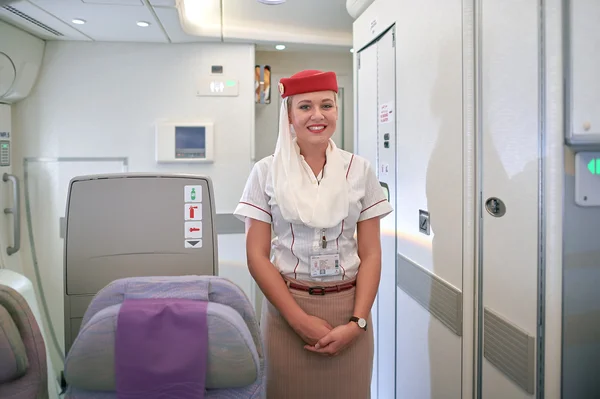 Członek załogi o Airbus A380 — Zdjęcie stockowe