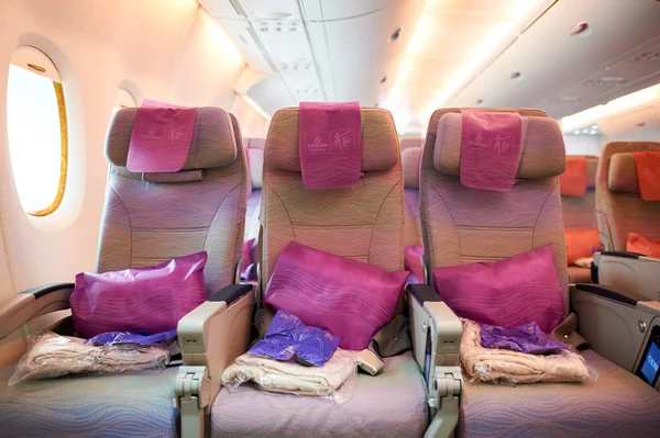 Inside of Emirates Airbus A380 — Stock Photo, Image