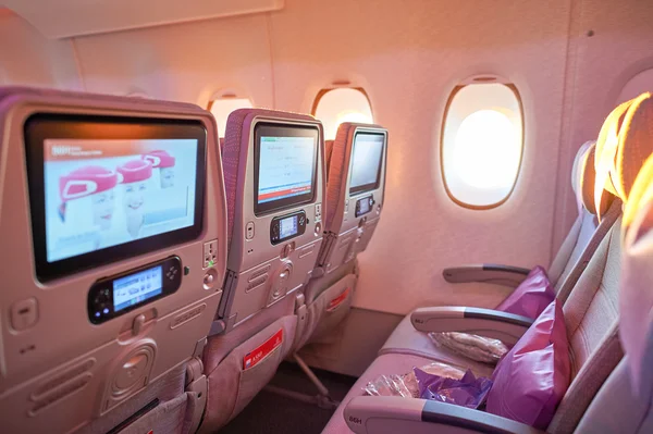 Dentro de Emirates Airbus A380 — Foto de Stock