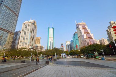 Shenzhen şehir merkezinde, gündüz