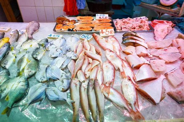 Frischfischstand in Hongkong — Stockfoto