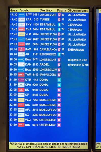 Flight information display — Stock Photo, Image