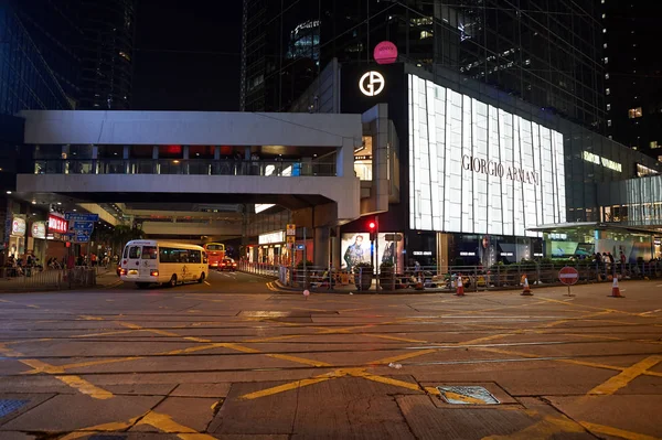 夜の香港通り — ストック写真