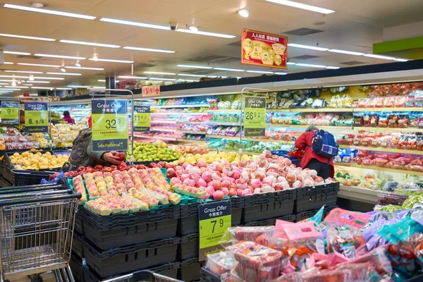 Obchod s potravinami v Hong Kongu — Stock fotografie