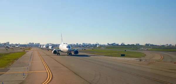 Planes  at LaGuardia Airport Stock Photo