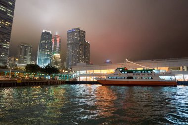 Cityscape gece Hong Kong