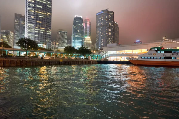 Cityscape gece Hong Kong — Stok fotoğraf