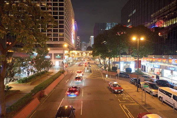 Strada illuminata a Hong Kong — Foto Stock