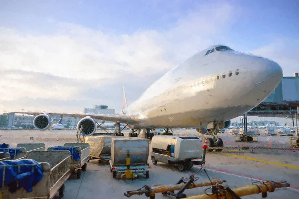 Aircraft on tarmac in Frankfurt Airport — Stock Photo, Image