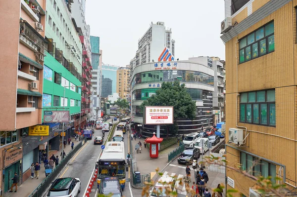 Houses and cars at Macao street — Stock Photo, Image