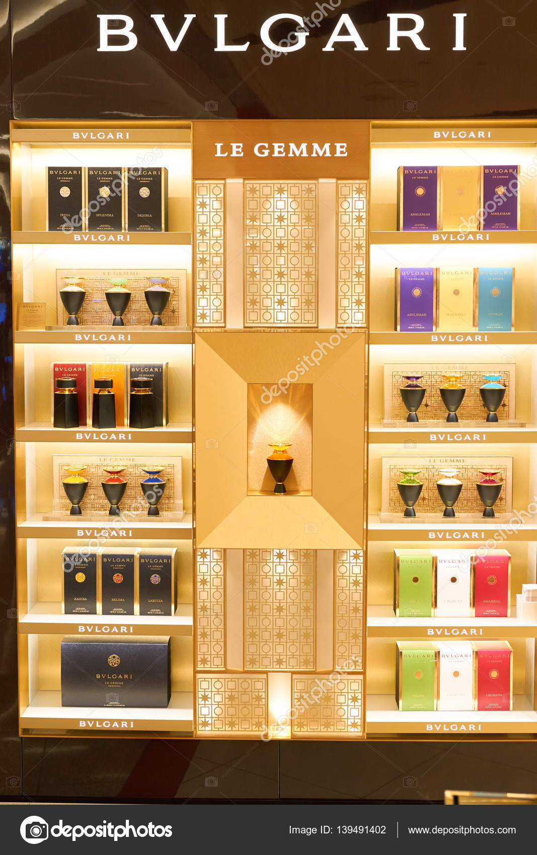 Bulgari perfumes in cosmetics store at 