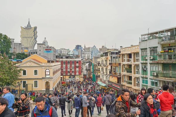 Macao kalabalık kare — Stok fotoğraf