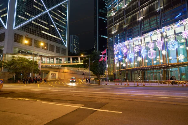 Hongkong op de nacht — Stockfoto