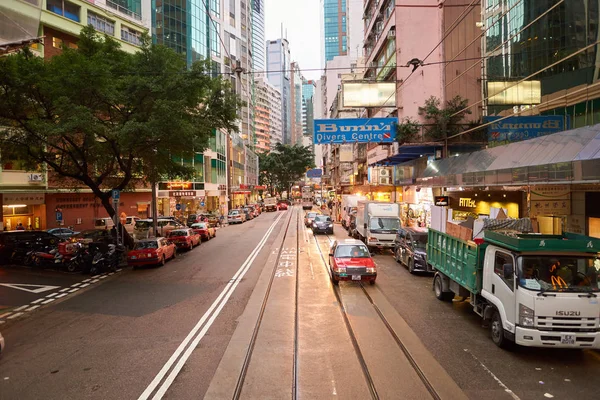 Hong Kong in de avond — Stockfoto