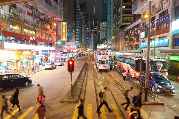 香港在夜间 — 图库照片