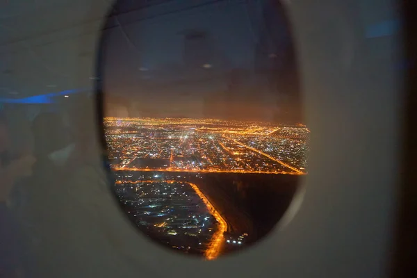 Vista do Dubai a partir da Emirates A380 — Fotografia de Stock
