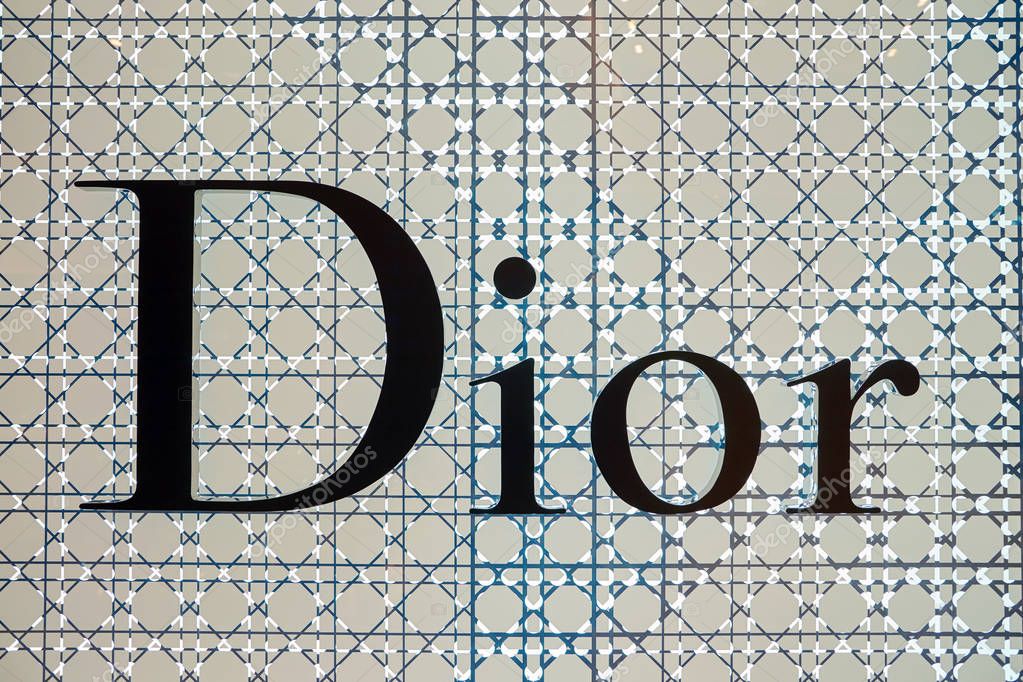 HONG KONG - CIRCA NOVEMBER, 2016: close up of Dior sign at Elements shopping mall.