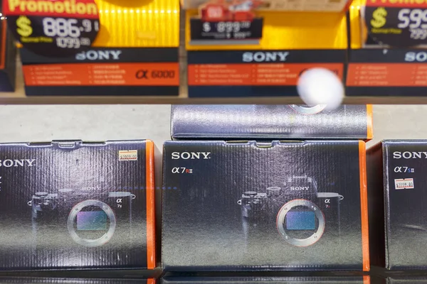 Sony cameras on display — Stock Photo, Image
