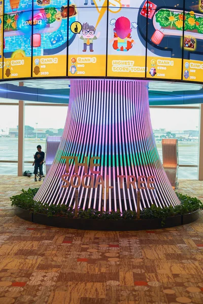 Albero sociale dell'aeroporto di Singapore Changi — Foto Stock