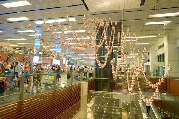 Chuva Cinética no Aeroporto de Singapura Changi — Fotografia de Stock