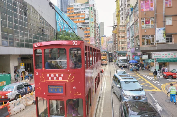 Двухэтажный трамвай — стоковое фото
