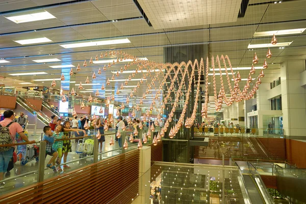 Chuva Cinética no Aeroporto de Singapura Changi — Fotografia de Stock