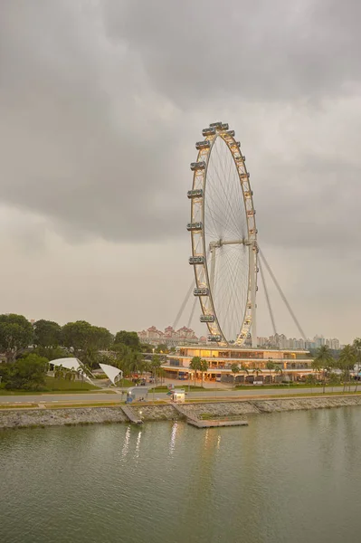 Singapore Flyer in the evening Stock Photo