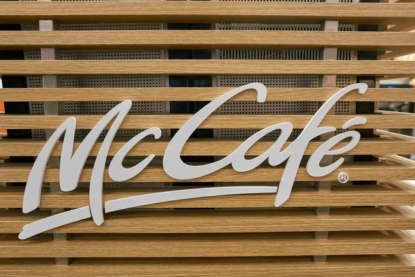 Señal de McCafé, de cerca — Foto de Stock