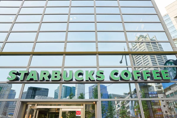 Bir Starbucks Seul işareti — Stok fotoğraf