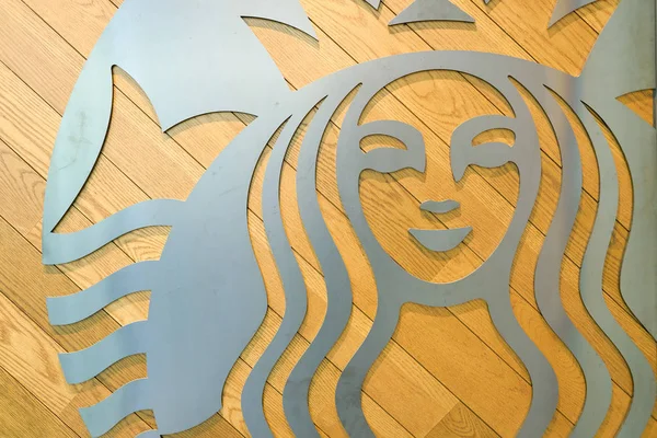 Starbucks sign. Starbucks Corporation — Stock Photo, Image