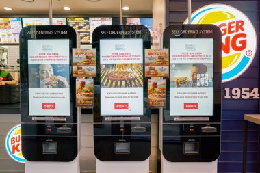 Seoul, Seoul, Güney Kore - Mayıs, 2017 yaklaşık: Burger King. Burger King hamburger fast food restoranlar Amerikan küresel zinciridir.