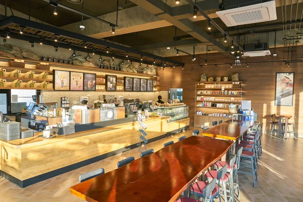 Busan Corea Del Sur Circa May 2017 Dentro Cafetería Starbucks —  Fotos de Stock