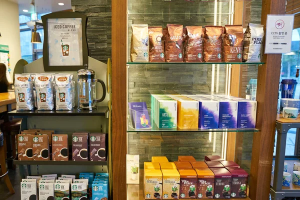 Busan South Korea Circa May 2017 Goods Display Starbucks Coffee — Stock Photo, Image