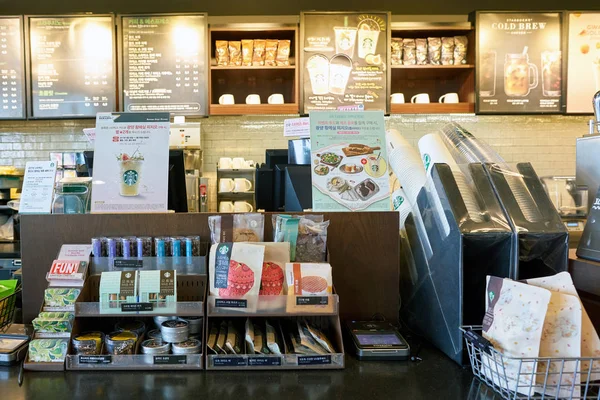 Busan South Korea Circa May 2017 Sales Area Starbucks Coffee — Stock Photo, Image