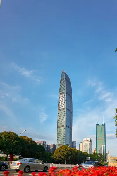 2014年5月28日 深圳城市景观在白天 深圳是广东省的主要城市 也是中国四大 最富有的城市之一 — 图库照片