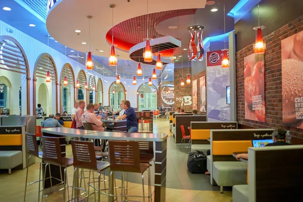 Москва Россия Circa May 2014 Ресторан Burger King Аэропорту Домодедово — стоковое фото