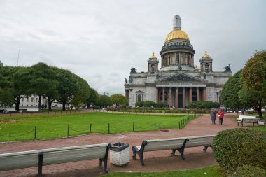 Rusya, Saint Petersburg - Ekim, 2017 yaklaşık: Gündüz, Saint Petersburg'daki Isaakievskiy Sobor