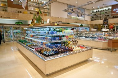 South Korea, Busan - 28 Mayıs 2017: Süper Market, Lotte mağazada Busan