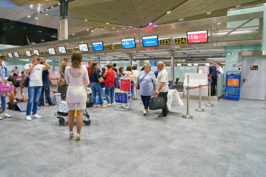 Rusya, Saint Petersburg - Ağustos, 2017 yaklaşık: Pulkovo Havalimanı içinde